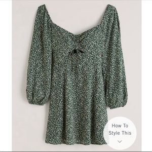 Abercrombie long sleeve cinch front cut out mini dress